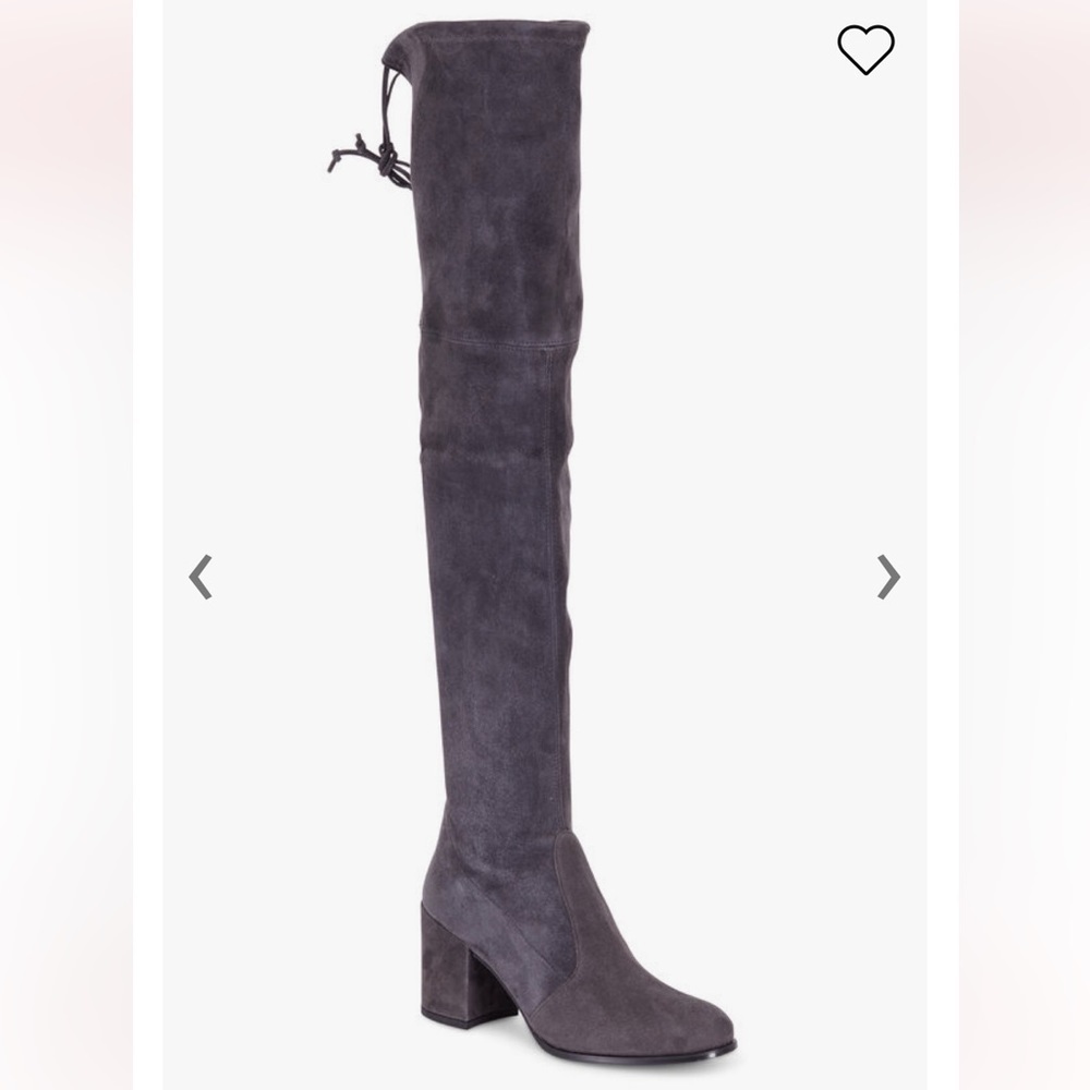 Stuart Weitzman Grey Tieland Over the Knee Boots